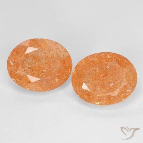 5.50ctw Naturel Orange foncé Pierre de soleil, ovale, Transparent
