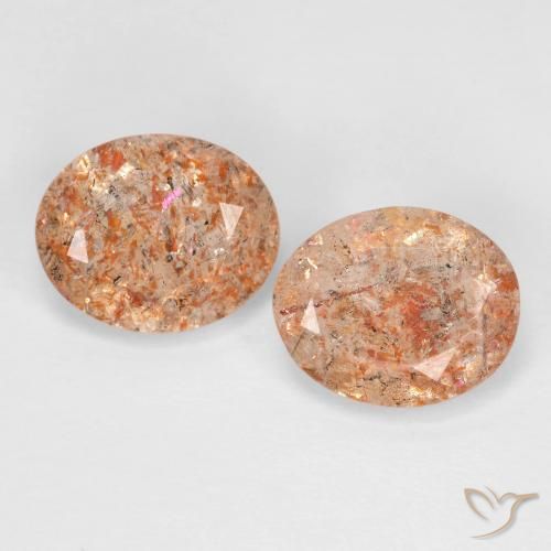 4.08ctw Naturel Orange clair Pierre de soleil, ovale, Transparent