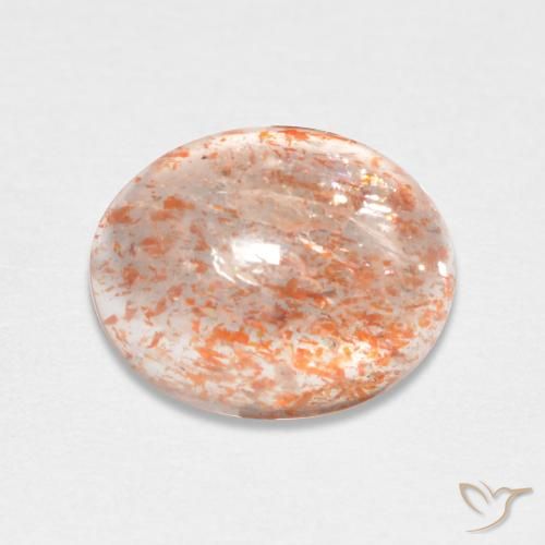 1.68ct Naturel Orange tigre léger Pierre de soleil, ovale, Translucide