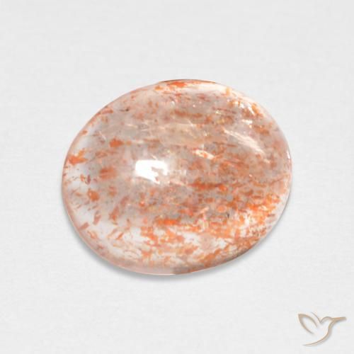 Pierre de soleil Orange tigre léger naturelle ovale, 1.68 ct, Translucide