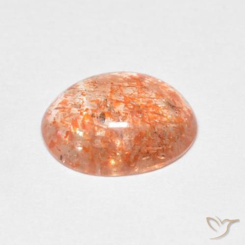 Pierre de soleil Orange tigre léger naturelle ovale, 1.68 ct, Translucide