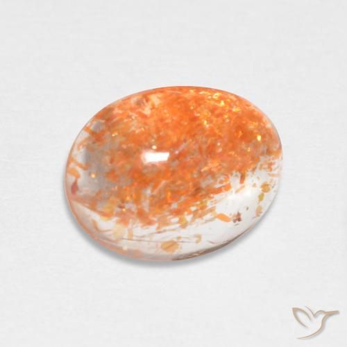 1.73ct Naturel Orange foncé Pierre de soleil, ovale, Translucide