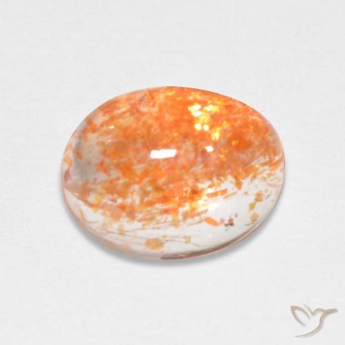 Pierre de soleil Orange foncé naturelle ovale, 1.73 ct, Translucide