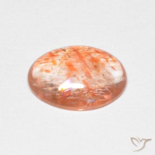 Pierre de soleil Orange gingembre naturelle ovale, 1.57 ct, Translucide