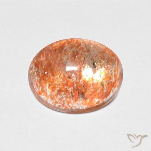 Pierre de soleil Orange vif naturelle ovale, 1.86 ct, Translucide