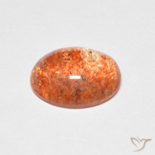 Pierre de soleil Orange vif naturelle ovale, 1.86 ct, Translucide