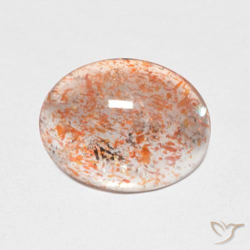 Pierre de soleil Orange clair naturelle ovale, 2.39 ct, Transparent
