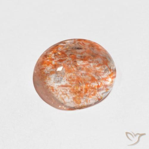 Pierre de soleil Orange clair naturelle ovale, 1.42 ct, Translucide