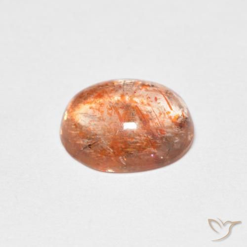 Pierre de soleil Orange clair naturelle ovale, 1.42 ct, Translucide