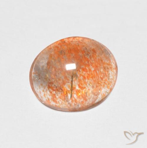 Pierre de soleil Orange clair naturelle ovale, 1.76 ct, Translucide