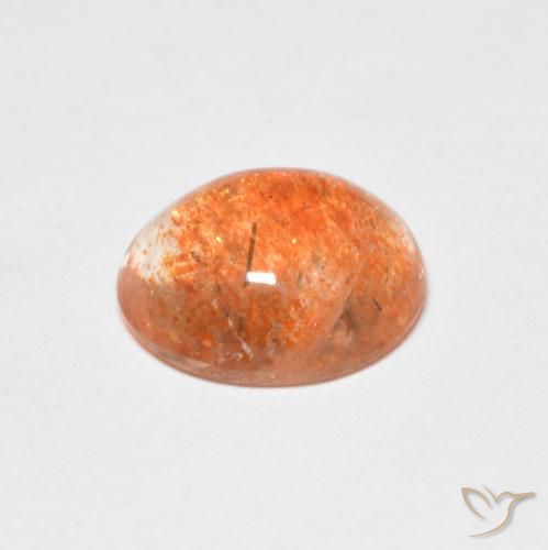 Pierre de soleil Orange clair naturelle ovale, 1.76 ct, Translucide