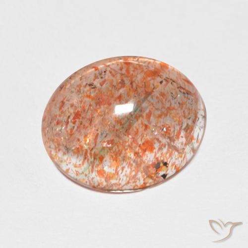 2.37ct Naturel Orange gingembre Pierre de soleil, ovale, Translucide