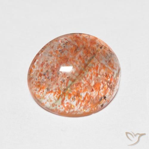 Pierre de soleil Orange gingembre naturelle ovale, 2.37 ct, Translucide