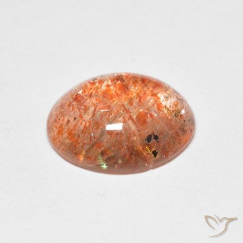 Pierre de soleil Orange gingembre naturelle ovale, 2.37 ct, Translucide