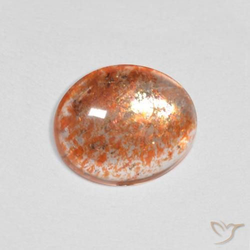 Pierre de soleil Orange moyen naturelle ovale, 1.50 ct, Translucide