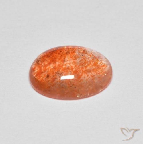 Pierre de soleil Orange moyen naturelle ovale, 1.50 ct, Translucide