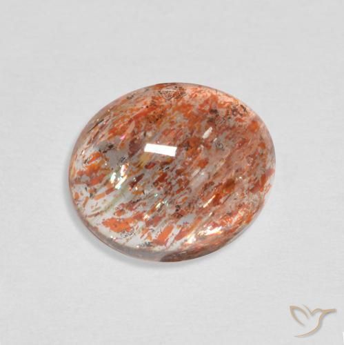 2.17ct Naturel Orange rougeâtre Pierre de soleil, ovale, Translucide