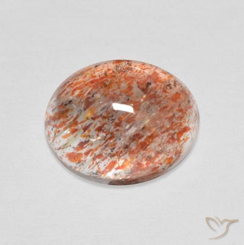 Pierre de soleil Orange rougeâtre naturelle ovale, 2.17 ct, Translucide