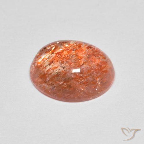 Pierre de soleil Orange rougeâtre naturelle ovale, 2.17 ct, Translucide