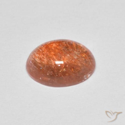 Pierre de soleil Orange rougeâtre naturelle ovale, 1.70 ct, Translucide
