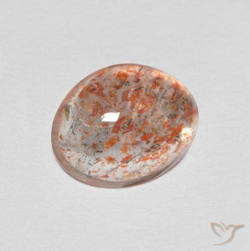 1.76ct Naturel Orange clair Pierre de soleil, ovale, Translucide