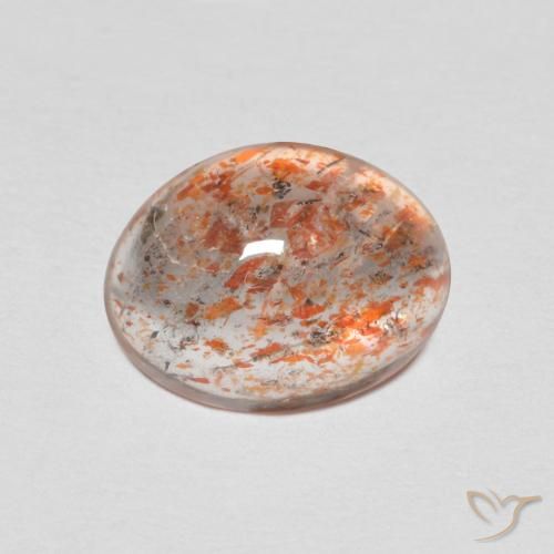 Pierre de soleil Orange clair naturelle ovale, 1.76 ct, Translucide