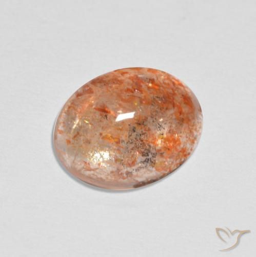 1.68ct Naturel Orange gingembre Pierre de soleil, ovale, Translucide