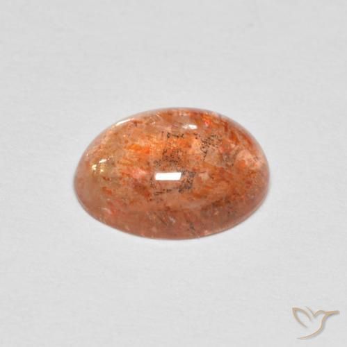 Pierre de soleil Orange gingembre naturelle ovale, 1.68 ct, Translucide