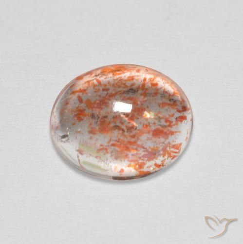 1.71ct Naturel Orange rougeâtre Pierre de soleil, ovale, Translucide