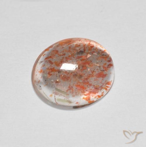 Pierre de soleil Orange rougeâtre naturelle ovale, 1.71 ct, Translucide