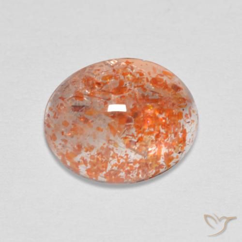 2.07ct Naturel Orange rougeâtre Pierre de soleil, ovale, Translucide