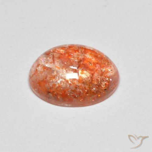 Pierre de soleil Orange rougeâtre naturelle ovale, 2.07 ct, Translucide