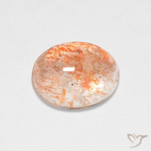 1.67ct Naturel Orange tigre léger Pierre de soleil, ovale, Translucide