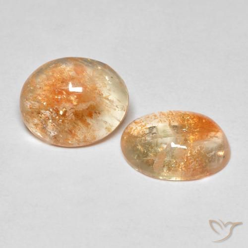 3.67ctw Naturel Orange cantaloup Pierre de soleil, ovale, Translucide