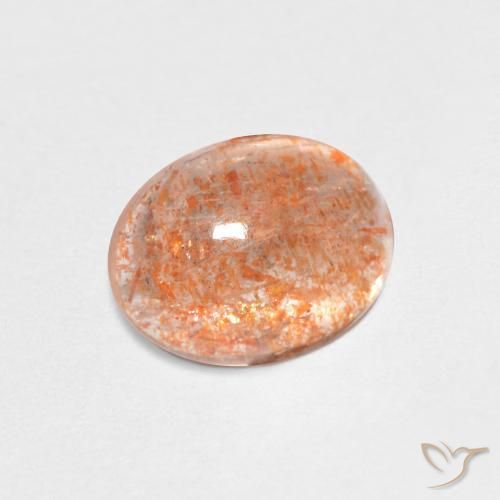 Pierre de soleil Orange clair naturelle ovale, 1.38 ct, Translucide