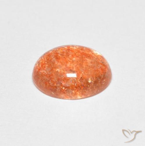 Pierre de soleil Orange clair naturelle ovale, 1.38 ct, Translucide