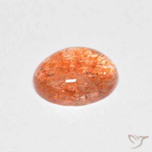 Pierre de soleil Orange moyen naturelle ovale, 1.51 ct, Translucide