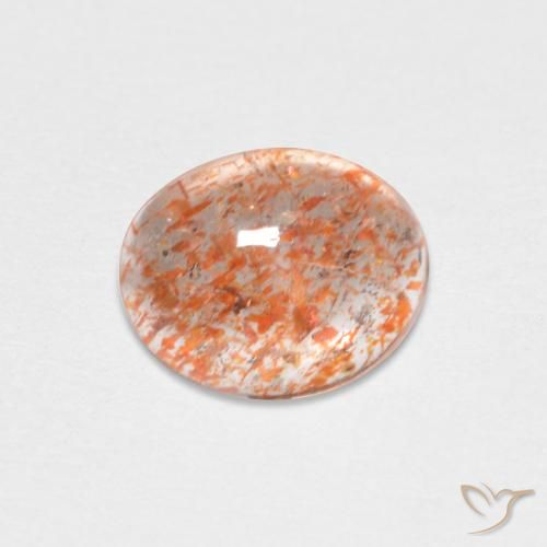 1.19ct Naturel Orange clair Pierre de soleil, ovale, Translucide