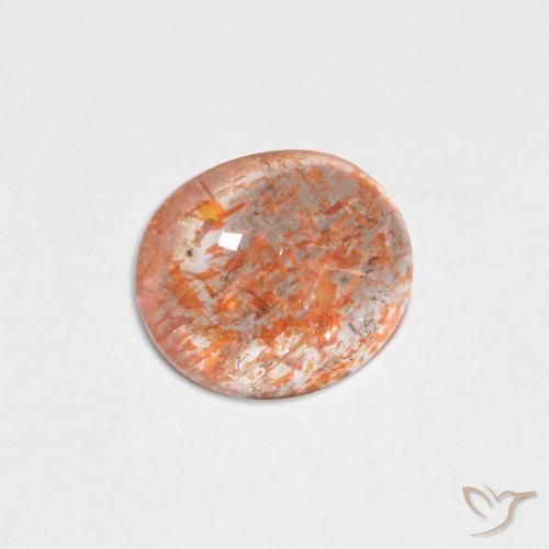 Pierre de soleil Orange clair naturelle ovale, 1.19 ct, Translucide