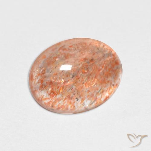 Pierre de soleil Orange gingembre naturelle ovale, 1.68 ct, Translucide