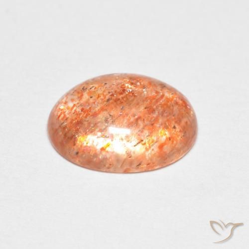 Pierre de soleil Orange gingembre naturelle ovale, 1.68 ct, Translucide