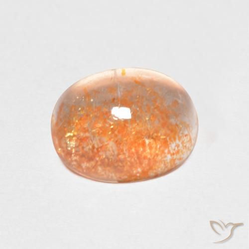 1.46ct Naturel Medium Light-Orange Pierre de soleil, ovale, Translucide
