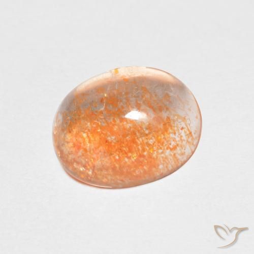 Pierre de soleil Medium Light-Orange naturelle ovale, 1.46 ct, Translucide