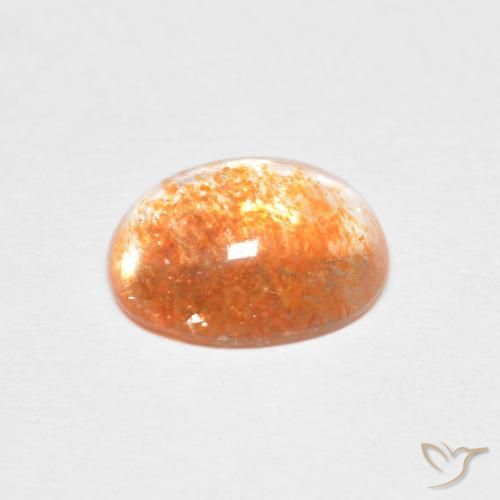 Pierre de soleil Medium Light-Orange naturelle ovale, 1.46 ct, Translucide