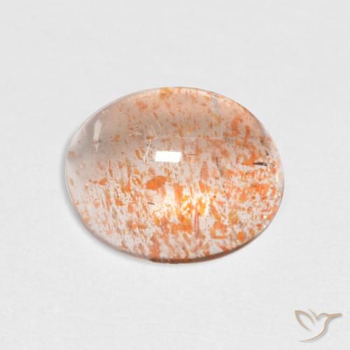1.64ct Naturel Orange clair Pierre de soleil, ovale, Transparent