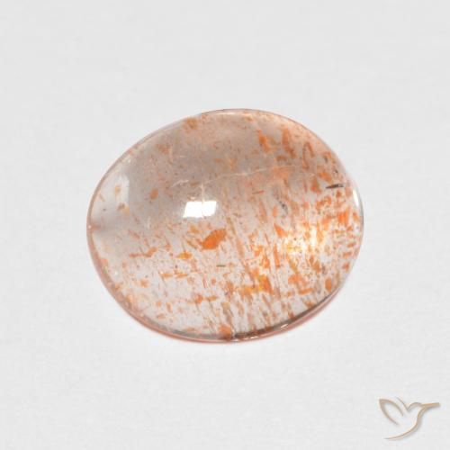Pierre de soleil Orange clair naturelle ovale, 1.64 ct, Transparent
