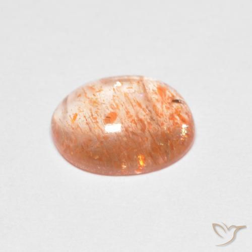 Pierre de soleil Orange clair naturelle ovale, 1.64 ct, Transparent