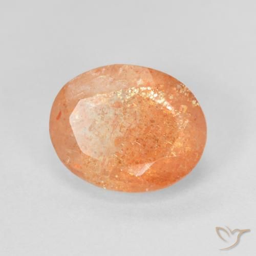 Pierre de soleil Orange foncé naturelle ovale, 2.83 ct, Translucide