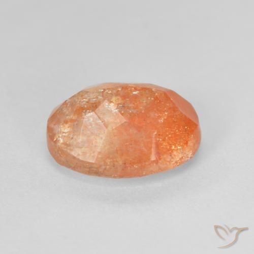 Pierre de soleil Orange foncé naturelle ovale, 2.83 ct, Translucide