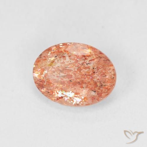 Pierre de soleil Medium Light-Orange naturelle ovale, 1.19 ct, Translucide